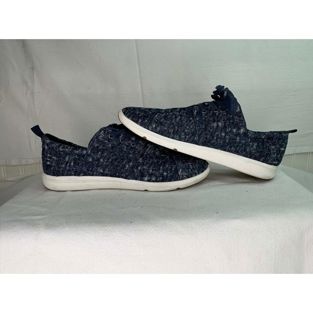 TOMS Del Rey Mens Navy Blue Marled Knit Low Top Sneakers Size 10 1002920417